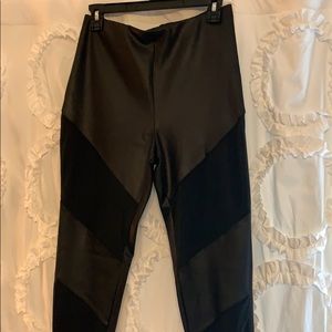Pleather mesh leggings